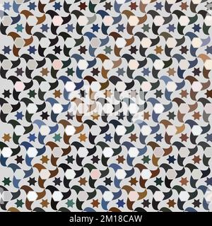 Beautiful colorful pattern illustration of traditional eastern european arabic style tile design best for wallpaper, poster, card, cover, social media Stock Photo