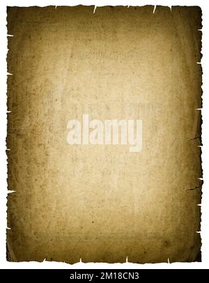 Old grungy empty paper sheet isolated Stock Photo