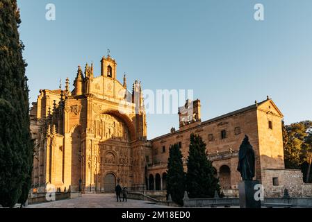 Salamanca, Spain - January 14, 2022: Facade of The Monastery of San Esteban in Salamanca Stock Photo