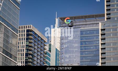 Google Austin Building and Deloitte - AUSTIN, UNITED STATES - OCTOBER 31, 2022 Stock Photo