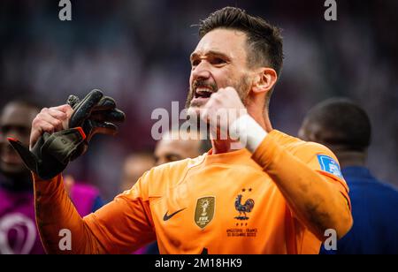 Doha, Qatar. 10th Dec, 2022.  Torwart Hugo Lloris (FRA) celebrate the entry into the semi-finals England - France England - Frankreich World Cup 2022 Stock Photo