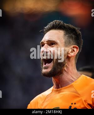 Doha, Qatar. 10th Dec, 2022.  Torwart Hugo Lloris (FRA) celebrate the entry into the semi-finals England - France England - Frankreich World Cup 2022 Stock Photo