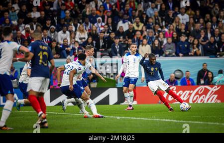 Doha, Qatar. 10th Dec, 2022.  Ousmane Dembele (FRA), Jordan Henderson (England), Jude Bellingham (England) England - France England - Frankreich World Stock Photo