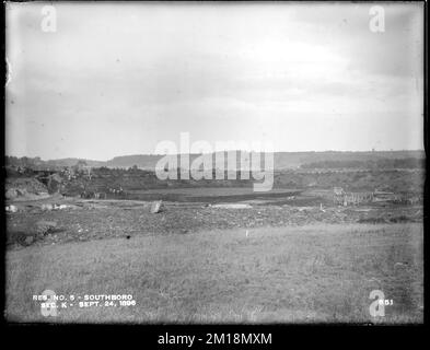 Sudbury Reservoir, removing muck in the westerly part of Section K, from the west, Southborough, Mass., Sep. 24, 1896 , waterworks, reservoirs water distribution structures, construction sites Stock Photo