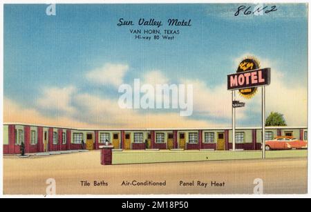 Sun Valley Motel, Van Horn, Texas, Hi-way 80 west , Motels, Tichnor Brothers Collection, postcards of the United States Stock Photo