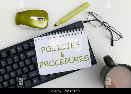 Writing displaying text Policies Procedures. Business showcase list of rules defines customer and buyer rights Stock Photo