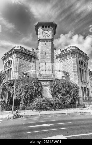 The beautiful architecture of Lycee Massena, iconic building in the city centre of Nice, Cote d'Azur, France Stock Photo