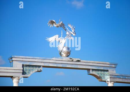 Independence square, ministry of Finance in Tashkent, Uzbekistan.  Stock Photo