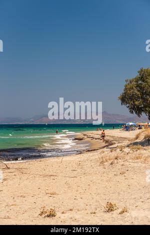 View of beach at Marmari village on Kos island In Greece Stock Photo