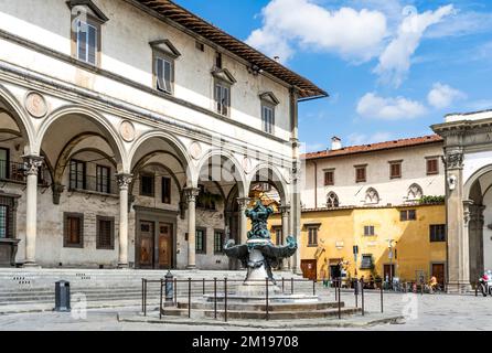 Loggia dei Servi di Maria designed by architects Antonio da Sangallo and Baccio d'Agnolo in 16-17th century, Florence, Tuscany, Italy Stock Photo