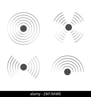 Vector radar icons. Sonar sound waves Stock Vector