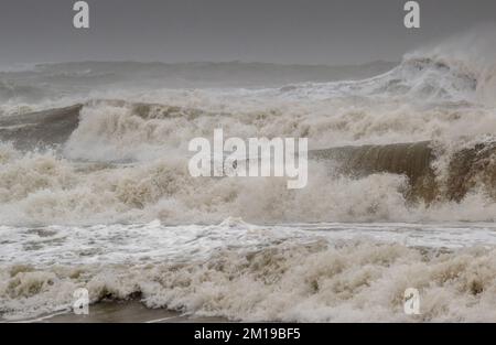 Rough seas in the Gulf of Mexico, south Texas, after winter gales. Stock Photo