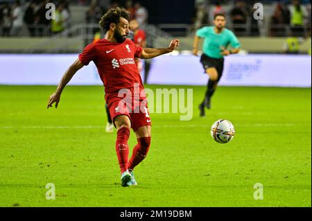 Dubai, UAE, 11th December 2022. Action from the 2022 Dubai Super Cup match between Liverpool F.C. and Olympique Lyonnais at the Maktoum Stadium. Olympique won 3-1 in the 2nd of 4 games in the tournament that also features Arsenal and AC Milan. Credit: Feroz Khan/Alamy Live News Stock Photo