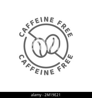 Caffeine free vector icon. Ingredients label badge, no caffeine. Stock Vector