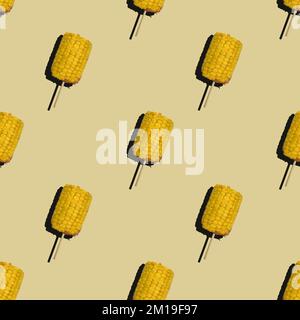 Seamless corn cob pattern image Stock Photo