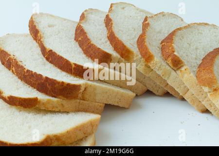 Slices of Tiger bread on a white background Stock Photo