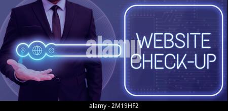 Conceptual caption Website Check Up. Business concept an examination of a website to see if something is in order Stock Photo