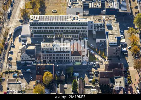 Aerial view, Westfälischer Anzeiger Pressehaus Gutenbergstraße in the district Mitte in Hamm, Ruhr area, North Rhine-Westphalia, Germany, DE, Europe, Stock Photo