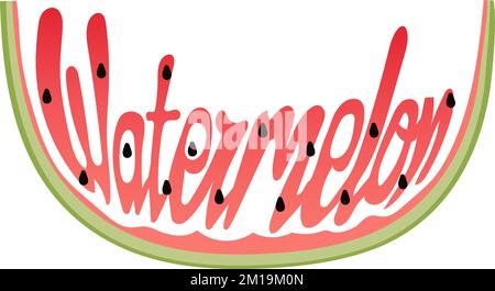 Hand-drawn watermelon slice vector illustration Stock Vector
