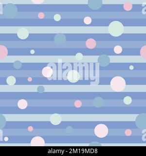 Pastel circles over stripes seamless pattern Stock Vector