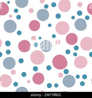 Different sized dots confetti seamless pattern Stock Vector