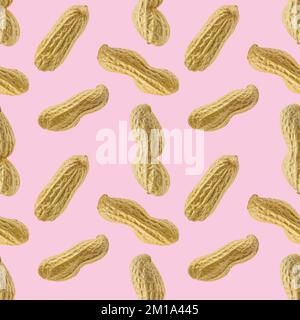 Seamless pattern of Peanuts isolated on white background Stock Photo