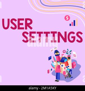 Hand writing sign User Settings. Business idea Configuration of appearance Operating System Personalized Stock Photo
