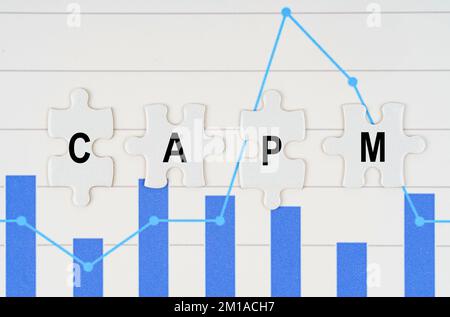 Business concept. On business reports - diagrams are puzzles with the inscription - CAPM Stock Photo