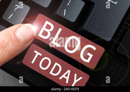 Writing displaying text Blog. Word for A regularly updated website web page written in conversational style Stock Photo