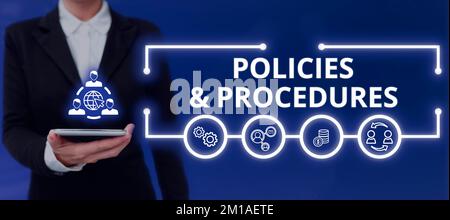 Writing displaying text Policies Procedures. Business approach list of rules defines customer and buyer rights Stock Photo