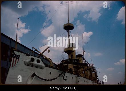 USS Olympia, Philadelphia Maritime Museum , Cruisers Warships, Olympia Cruiser. Edmund L. Mitchell Collection Stock Photo