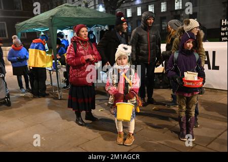 London, UK. 11th December 2022. Ukraine is struggling against the cold winter. Russia retreat cruel tactics to freeze Ukrainian to death. But Ukrainians are strong and they're going to win this battle. The warfare is ugly. We have also seen US-led NATO lose the war in Afghanistan. Americans Openly steal Afghan 8-Billion dollars to freeze and stave Afghan civilians and children. Credit: See Li/Picture Capital/Alamy Live News Stock Photo