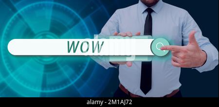 Wow Sign Hand Hand writing sign Wow, Internet Concept Expressing astonishment and awe ...
