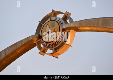 Doha, Katar. 11th Dec, 2022. Impressions from Doha/Qatar. Coat of arms, national coat of arms STATE OF QATAR Soccer World Cup 2022 in Qatar from 20.11. - 18.12.2022 ? Credit: dpa/Alamy Live News Stock Photo