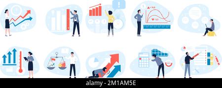 Benchmarking testing concept. Operational improvements, solutions and characteristics. Manager measure money, compare and indicate, recent vector Stock Vector