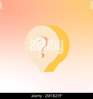Bubble chat icon with question mark on gradient background. Help concept, solutions Stock Photo