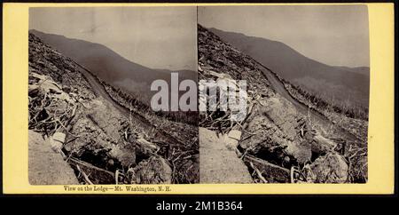 View on the ledge - Mt. Washington, N. H. , Cutover lands, Mountains, Roads Stock Photo