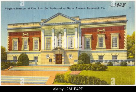 Virginia Museum of Fine Arts, the Boulevard at Grove Avenue, Richmond, Va. , Galleries & museums, Tichnor Brothers Collection, postcards of the United States Stock Photo
