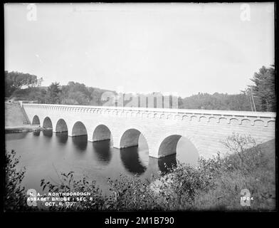 Wachusett Aqueduct, Assabet Bridge, Section 8, from the south, on east bank (this is a little different position from No. 1303), Northborough, Mass., Oct. 8, 1897 , waterworks, aqueducts, construction sites, arch bridges Stock Photo