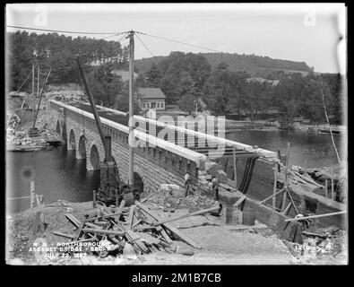 Wachusett Aqueduct, Assabet Bridge, Section 8, from the southeast (taken from the same place as No. 1200), Northborough, Mass., Jul. 23, 1897 , waterworks, aqueducts, construction sites, arch bridges Stock Photo