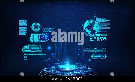 Circle presentation stage - podium in HUD style for show your product Stock Vector
