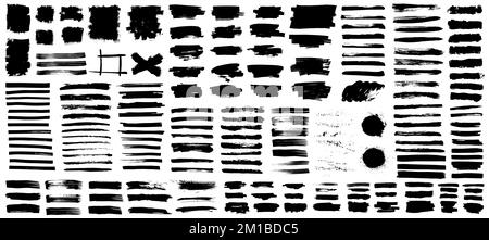 Creative brushstroke, paintbrush texture with splashes grunge Stock Vector