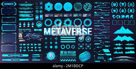 New Futuristic User Interface - HUD, Sci-fi UI, UX, KIT Stock Vector