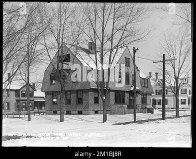 Wachusett Reservoir, Metropolitan Water Works office, corner of Walnut and Prospect Streets, Clinton, Mass., Mar. 15, 1897 , waterworks, office buildings Stock Photo