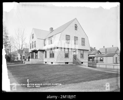 Wachusett Reservoir, Metropolitan Water Works office, Walnut Street, Clinton, Mass., May 6, 1897 , waterworks, office buildings Stock Photo