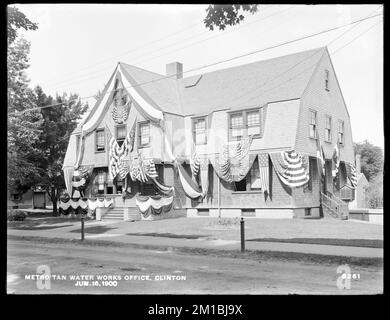 Wachusett Reservoir, Metropolitan Water Works office, Walnut Street, Clinton, Mass., Jun. 16, 1900 , waterworks, office buildings Stock Photo