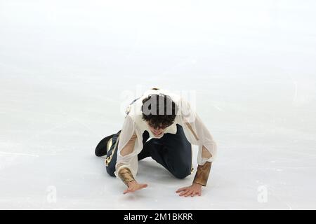 Turin, Italy. 10th Dec, 2022. Nikolaj Memola of Italy performs in the Junior Men's Free Skating Program at Palavela, Turin. Picture date: 10th December 2022. Picture credit should read: Jonathan Moscrop/Sportimage Credit: Sportimage/Alamy Live News Stock Photo