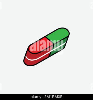 Eraser Icon. Office Concept. Cartoon - Vector. Vector illustration Stock Vector