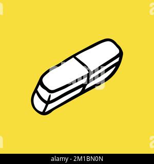Eraser Icon, Office Concept, Sketch and Vintage style. - Vector. Vector illustration Stock Vector