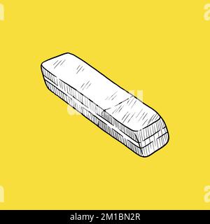 Eraser Icon, Office Concept, Sketch and Vintage style. - Vector. Vector illustration Stock Vector
